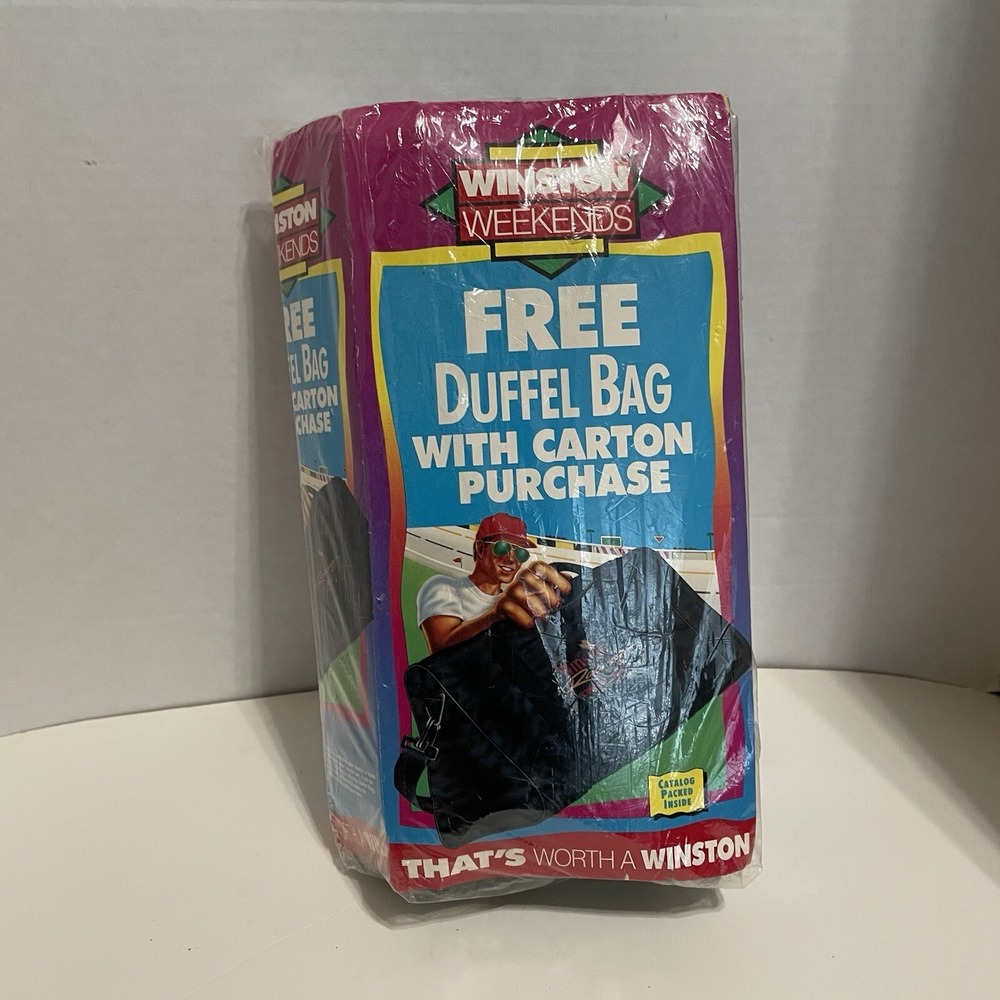 Vintage 90s Winston‎ Racing Team Duffel Gym Travel Bag NASCAR New!